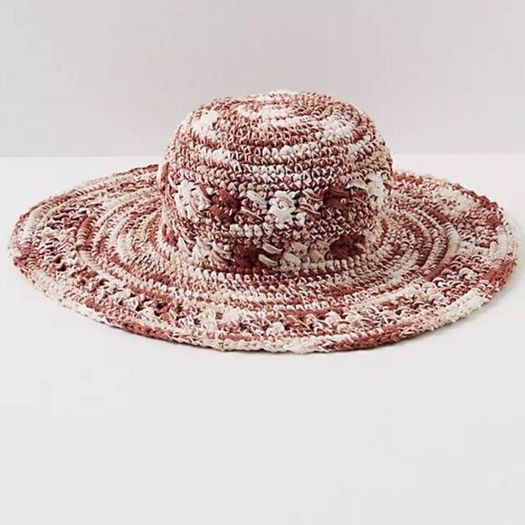NWT FREE PEOPLE X LUSANA BOCA WIDE BRIM SHADE HAT MOCHA - Picture 2 of 2